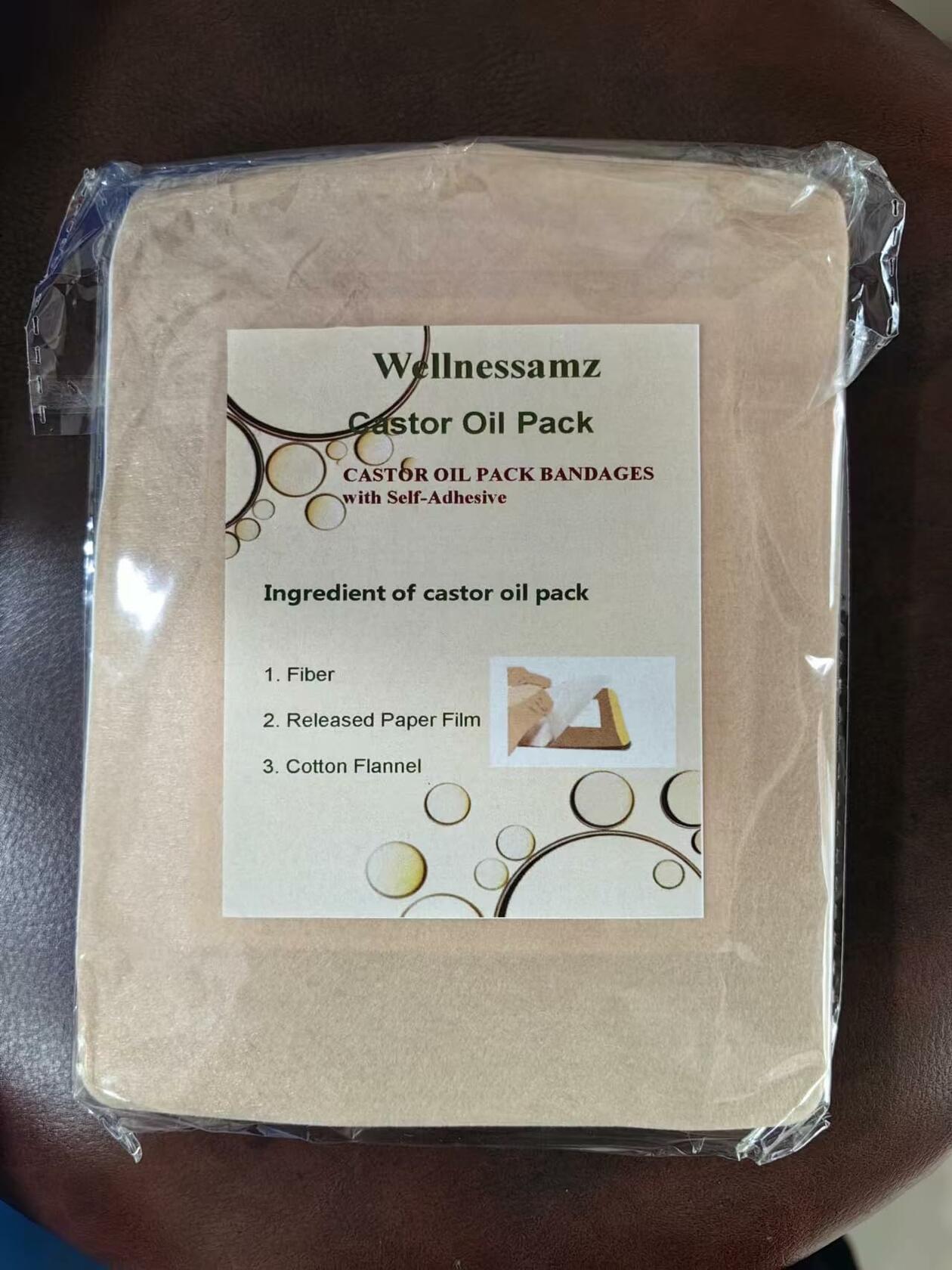 Wellnessamz 20Pcs Castor Oil Pack Wrap Organic Cotton Flannel Self Adhesive Skin