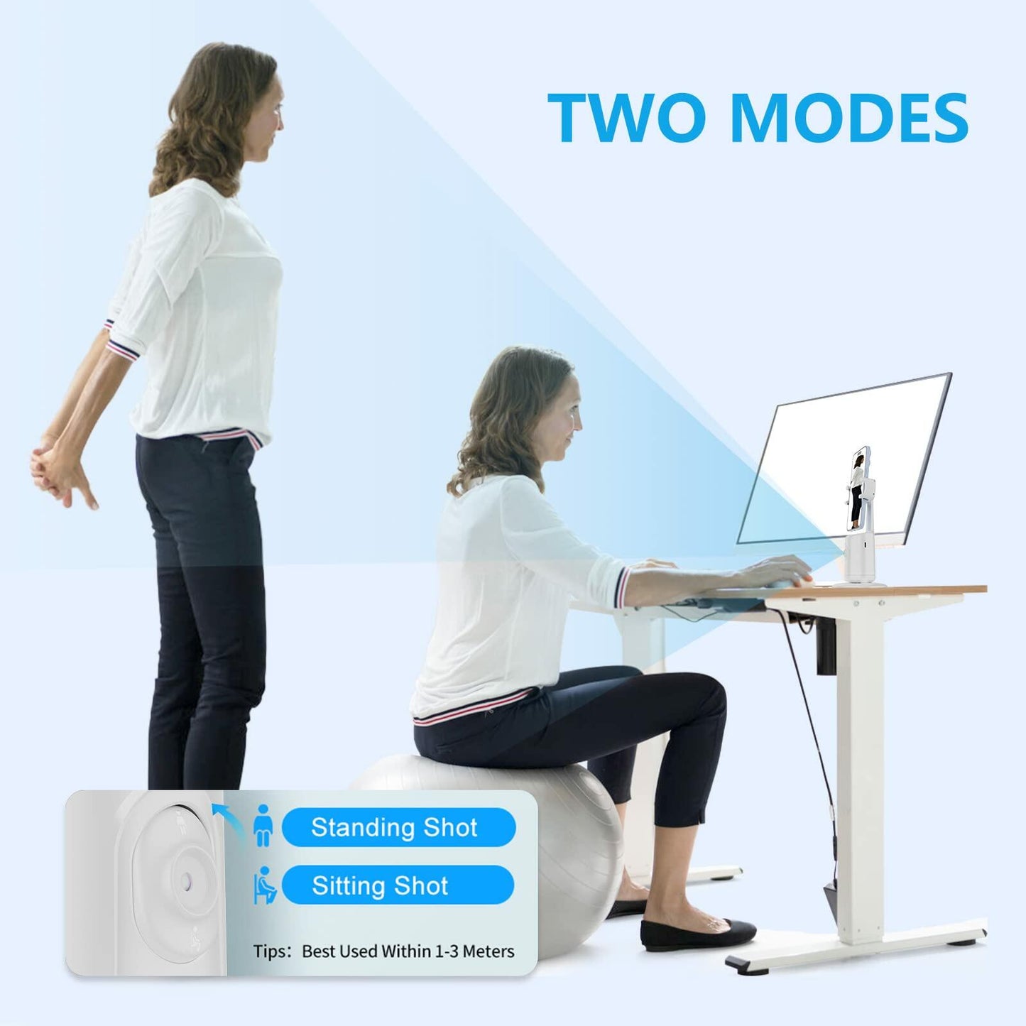 Herclear Auto Face Tracking Tripod 360° Rotation Phone Camera Mount Black