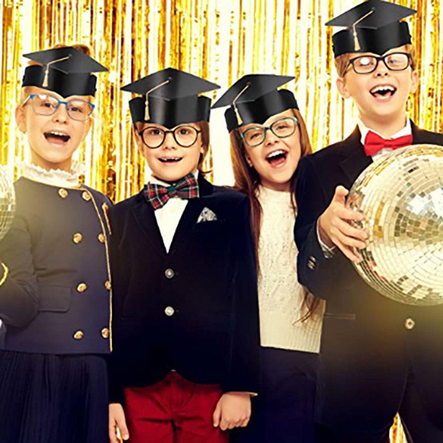 Soochat Graduation Paper Caps 2026 Black Hat Party Costume Accessories 10Pcs