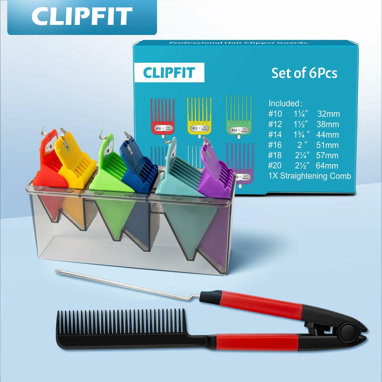 CLIPFIT Extra Long Clipper Guards Set Compatible with Andis Master #10-16