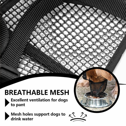 Herrypiggy Dog Muzzle Breathable Mesh Allows Panting Drinking L Black Size L