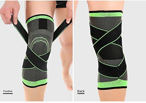 ASOONYUM Knee Sleeve Compression Support Joint Pain Relief Green Single Size XL