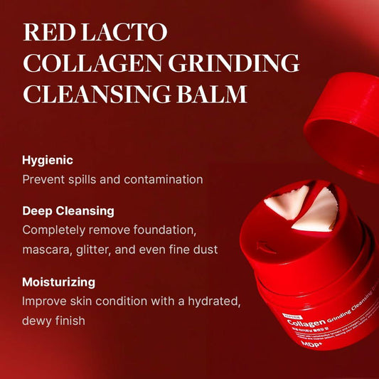 MDP+ Red Lacto Collagen Cleansing Balm 1.69oz Pore Cleanser Hydrating Travel