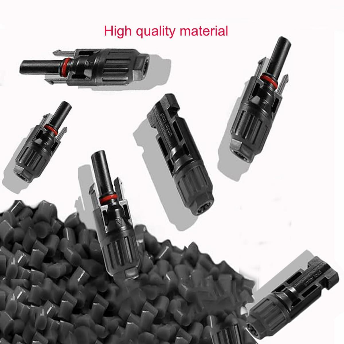 Daohaodeli Solar Connectors 30A 12AWG 1-3 Y Branch Adapter Cable Pair Red+Black