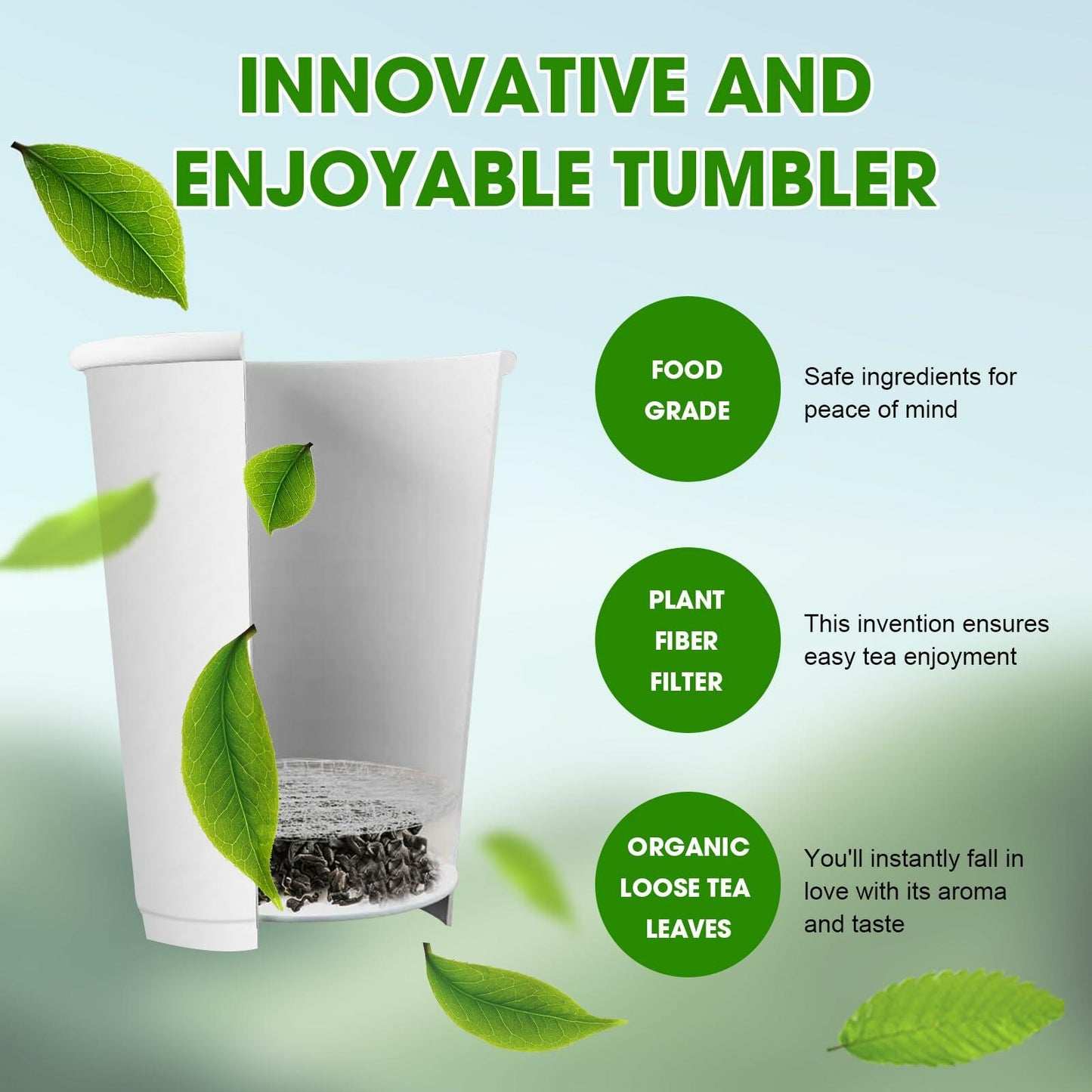 Organic Tea Sampler 10 Eco-Friendly Cups Loose Leaf Pack Jasmine Chamomile