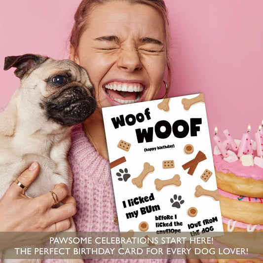 Gooji 5x7 Funny Dog Birthday Card I Licked My Bum Humor Cute Greeting
