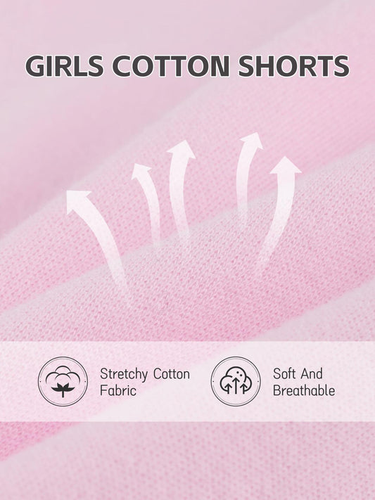 HoeVou Girls Cotton Cartwheel Biker Bermuda Shorts 4 Pack Multi-Color Size 5-6X