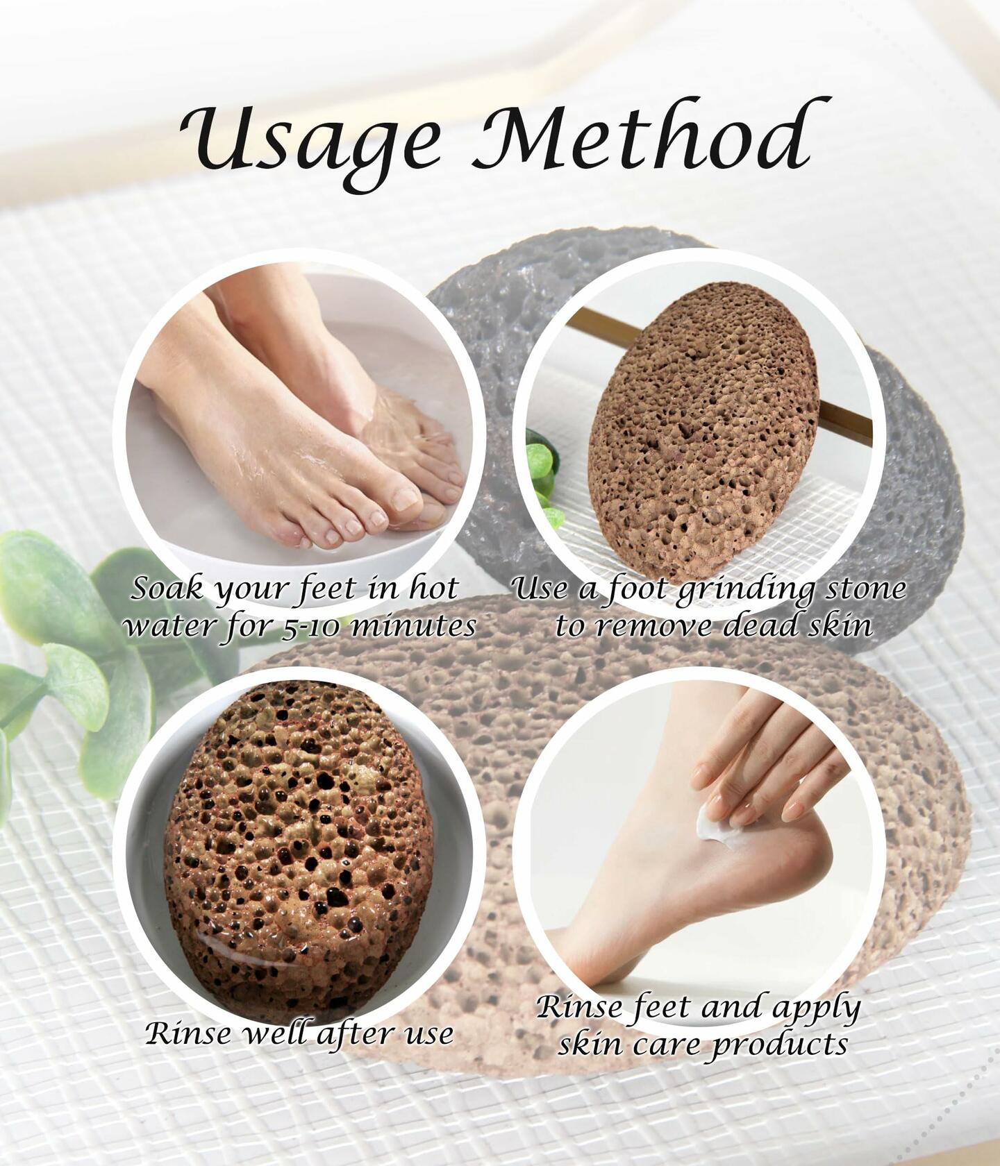 Boncun Foot Pumice Stone Callus Remover Exfoliator Natural Lava Stone Brown