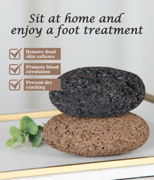Boncun Foot Pumice Stone Callus Remover Exfoliator Natural Lava Stone Brown