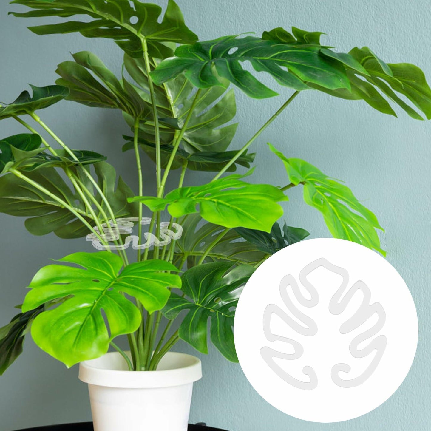 PEUTIER Monstera Acrylic Plant Stand Flower Shape Indoor Outdoor A Style