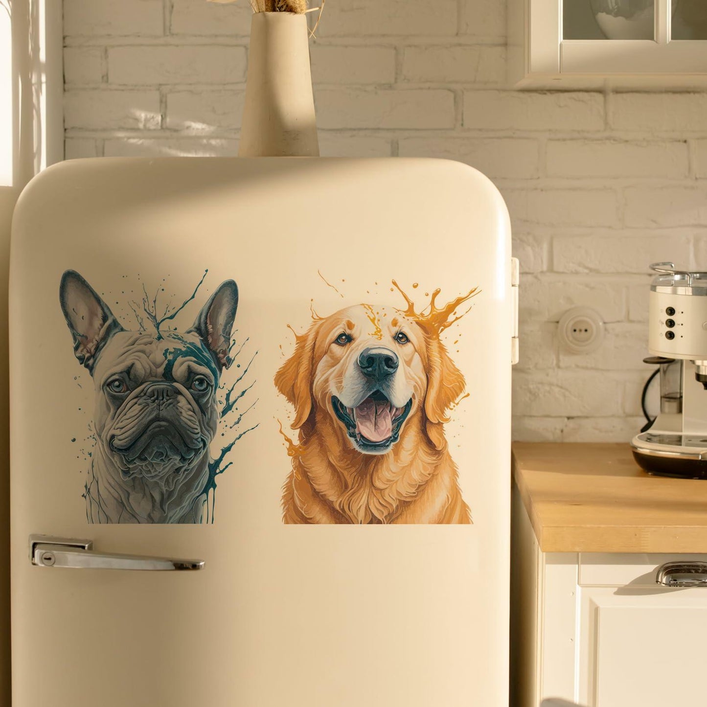 ROLY BEE 2 Sheets Funny Dog Toilet Cover Stickers 9.84x7.87 Multicolor PVC