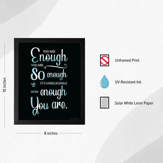 Ambience Alley Ltd You Are Enough Motivational Wall Decor Poster 8x10
