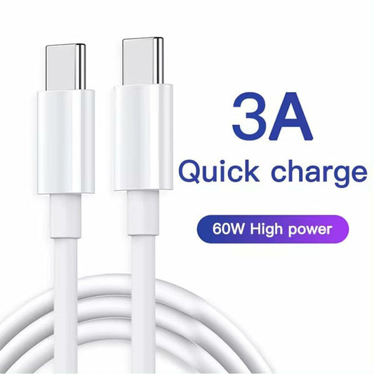 sawdca USB C to USB C Cable 3.3ft 3A 60W Fast Charging White