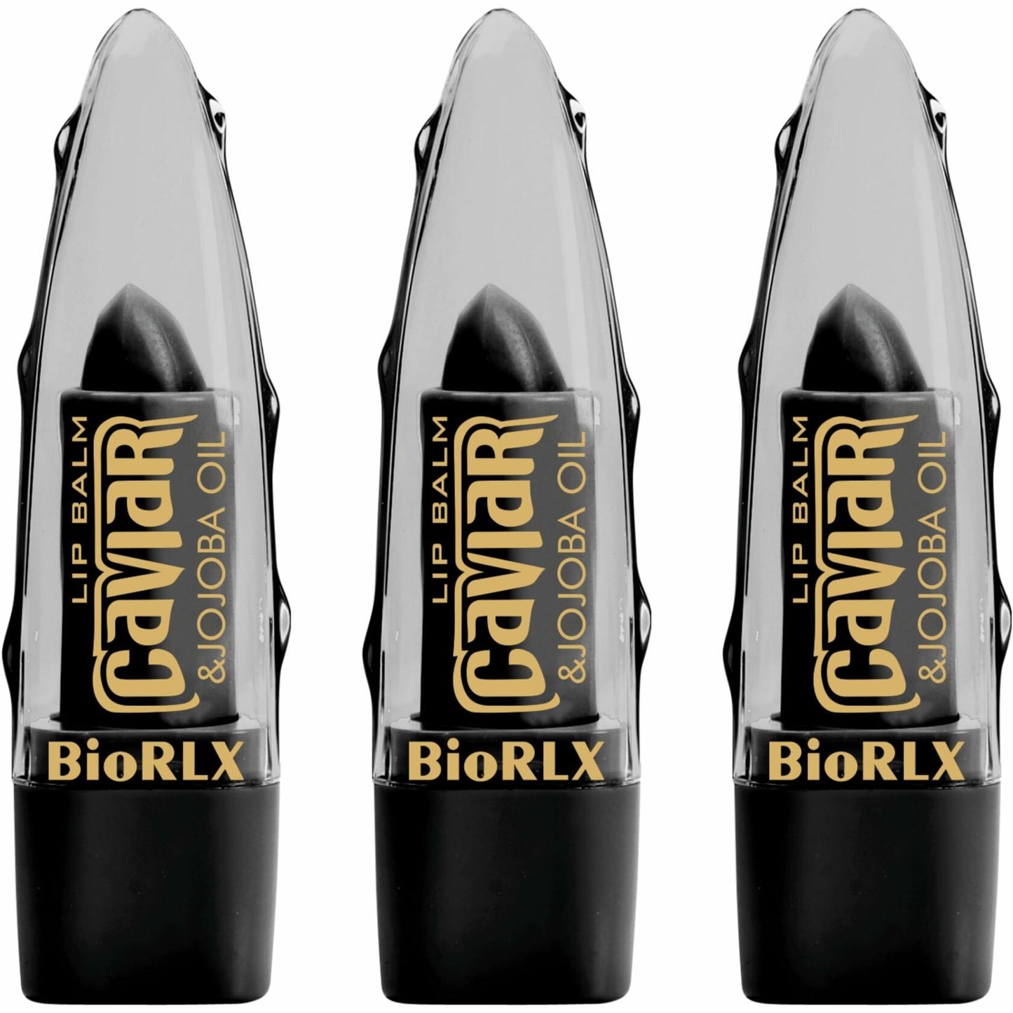 BioRLX Aloe Vera Lip Balm Caviar & Jojoba Oil 0.12oz Pack of 3
