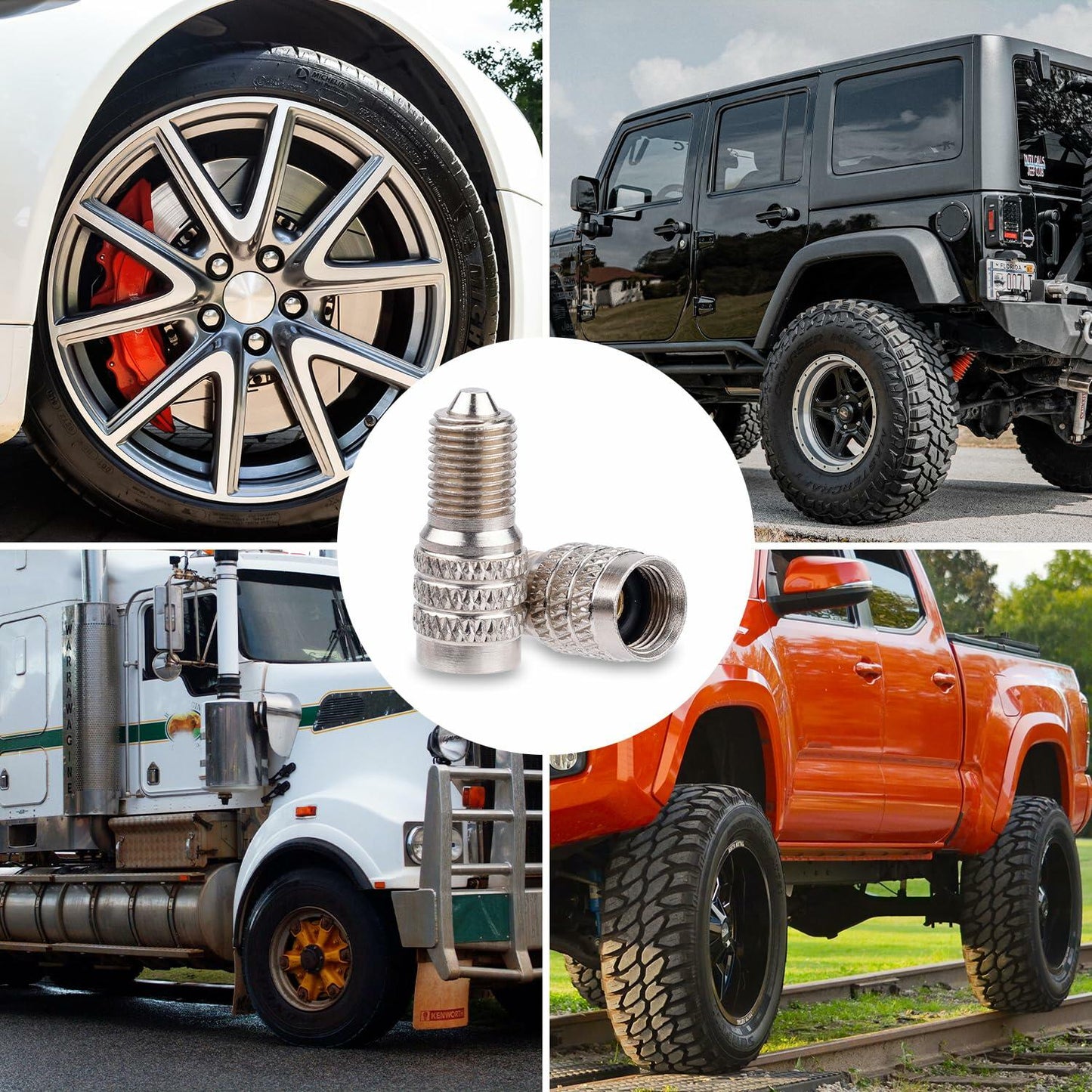 NQEUEPN 5pcs Double Seal Valve Stem Caps High Pressure Tire Valve Caps