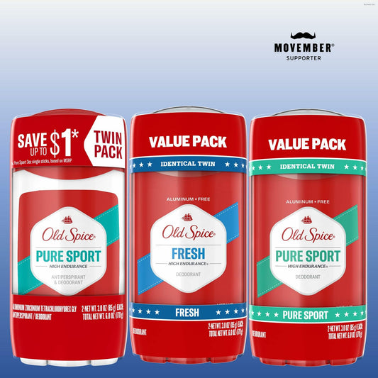 Old Spice High Endurance Men's Deodorant Fresh Scent 3oz Pack of 2