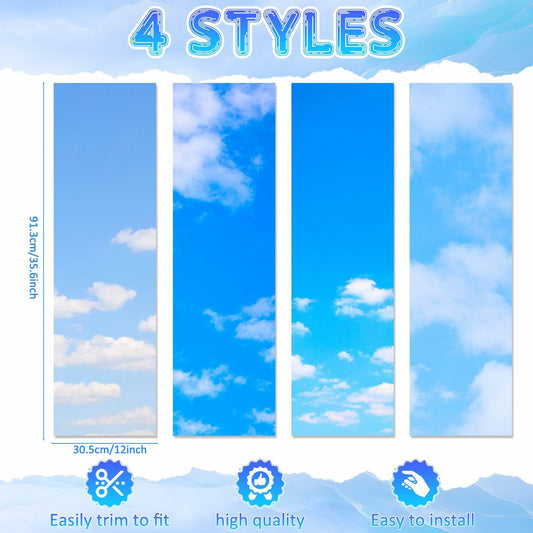 Ninehaoou School Locker Wallpaper 12x36in 4pcs Sunset Sky Clouds Sweet Color