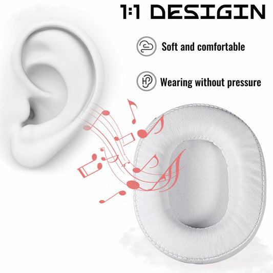 ACCIUK Ear Pad Replacement for ATH M50X MSR7 Headphones White
