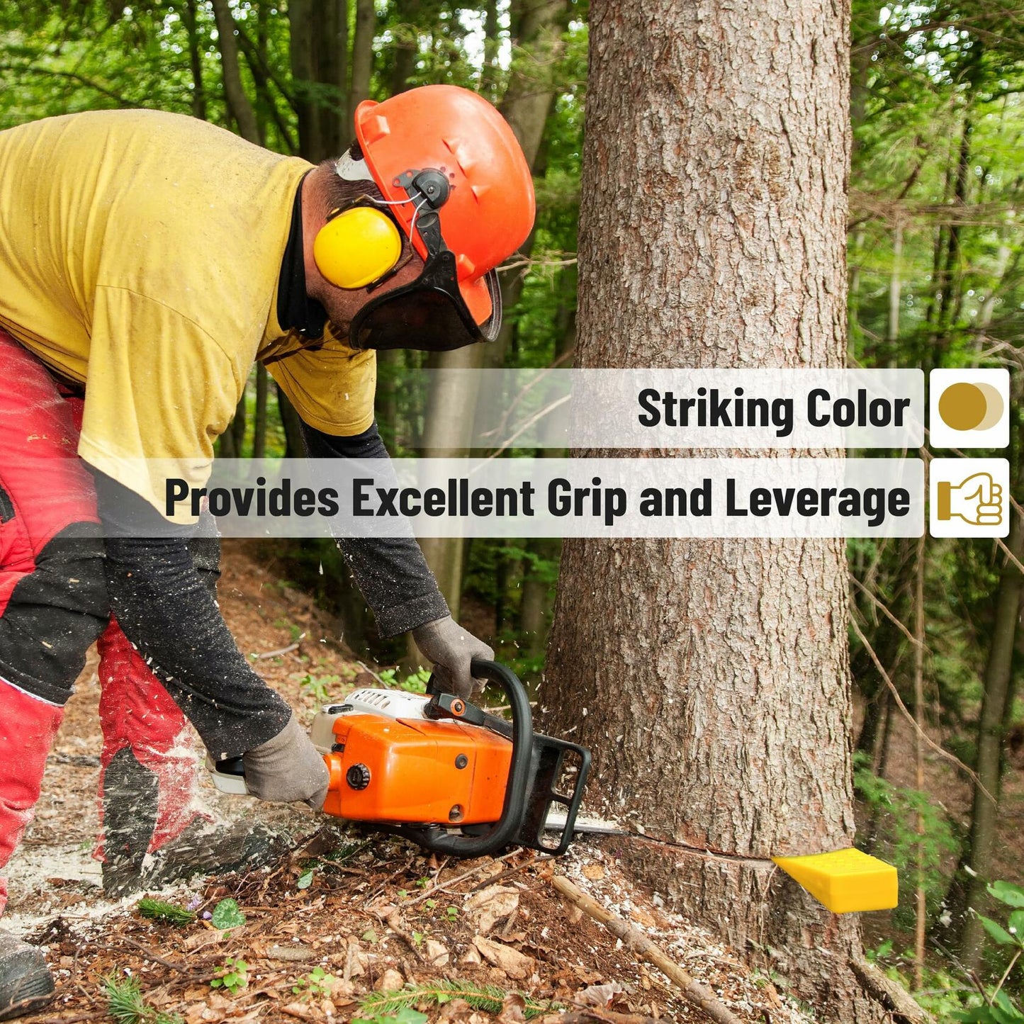 UNCO Tree Felling Wedges 6 pcs 5.5" 8" 10" Yellow with Storage Bag