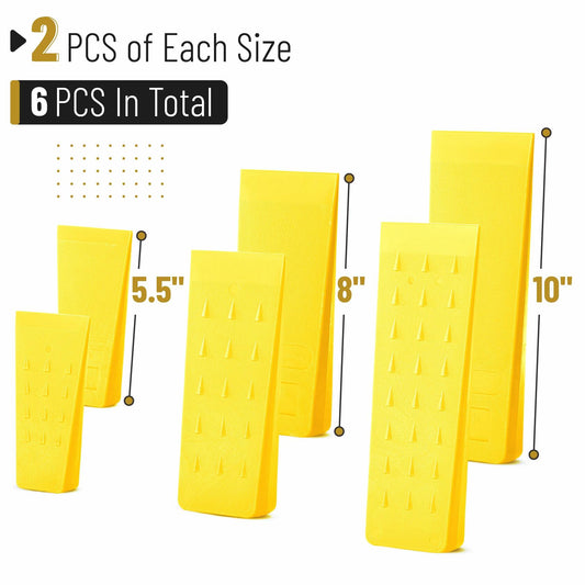 UNCO Tree Felling Wedges 6 pcs 5.5" 8" 10" Yellow with Storage Bag