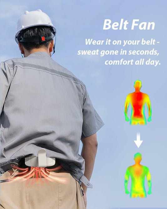 Portable Waist Fan Rechargeable 25H Battery 4 Speed 6600RPM Orange