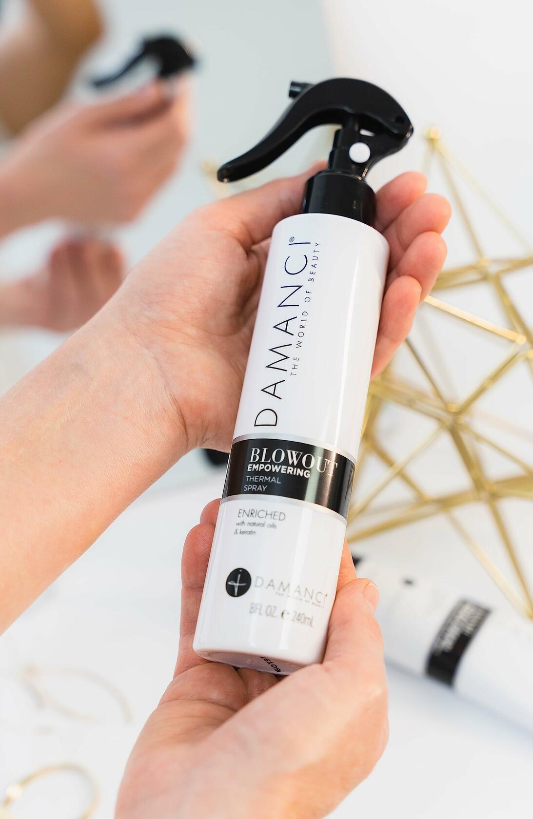 DAMANCI Empowering Blowout Spray Heat Protectant Hair 8oz White Citrus