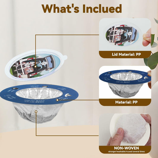 WCOINCIDENCY Coffee Filter Pour Over Maker with Lid Portable 30 Packs Wood Pulp