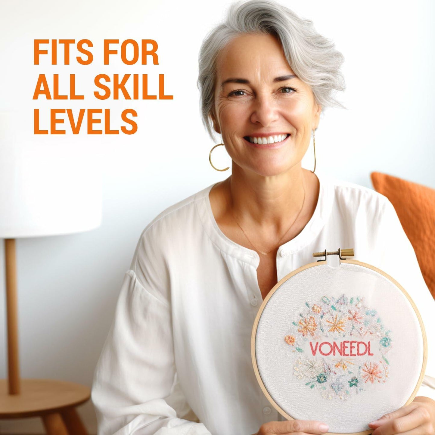 VONEEDL Large Eye Sharp Sewing Needles 6 Sizes 60 PCS Easy Thread