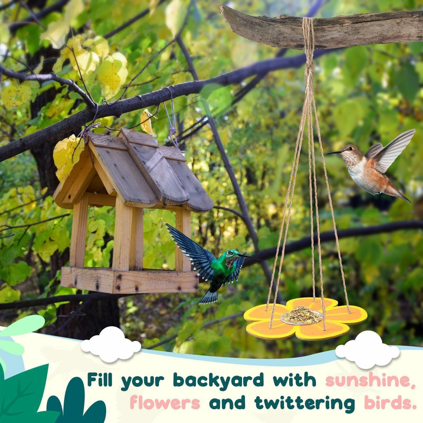 Jestrem Kids DIY Wooden Bird Feeder Kits 3-Pack Outdoor Toys Ages 3-12