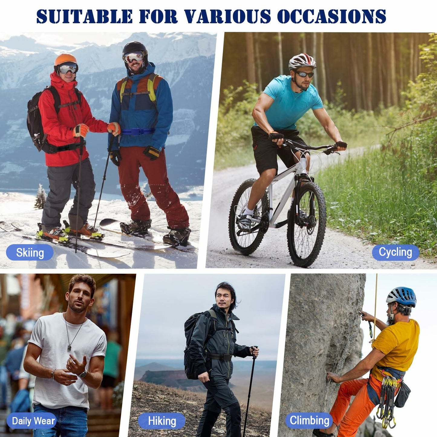 Sworew Men’s Tactical Nylon Belt Adjustable Web Non-Metal Buckle Black 54in