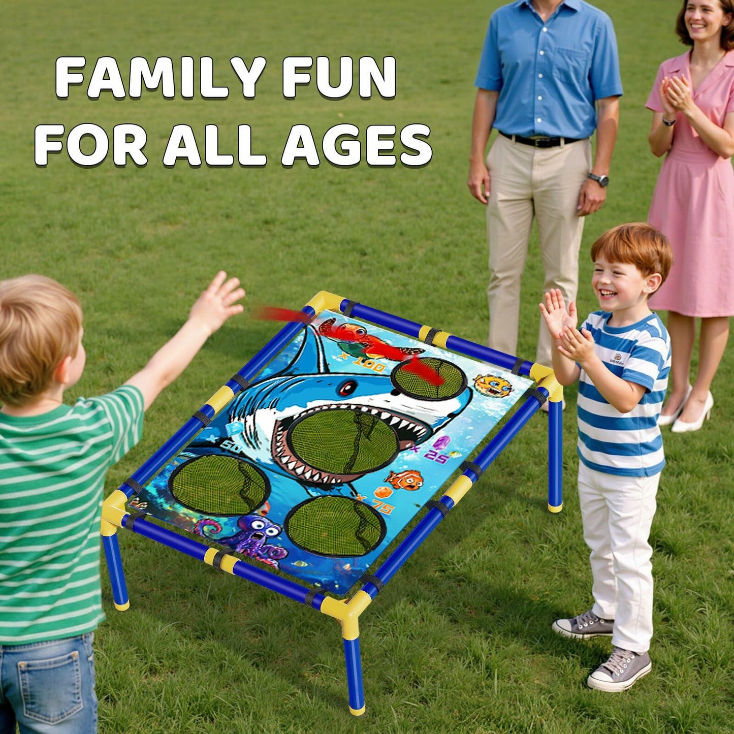 Lehoo Castle Bean Bag Toss 3-in-1 Game Blue Outdoor Toys Kids 4-8