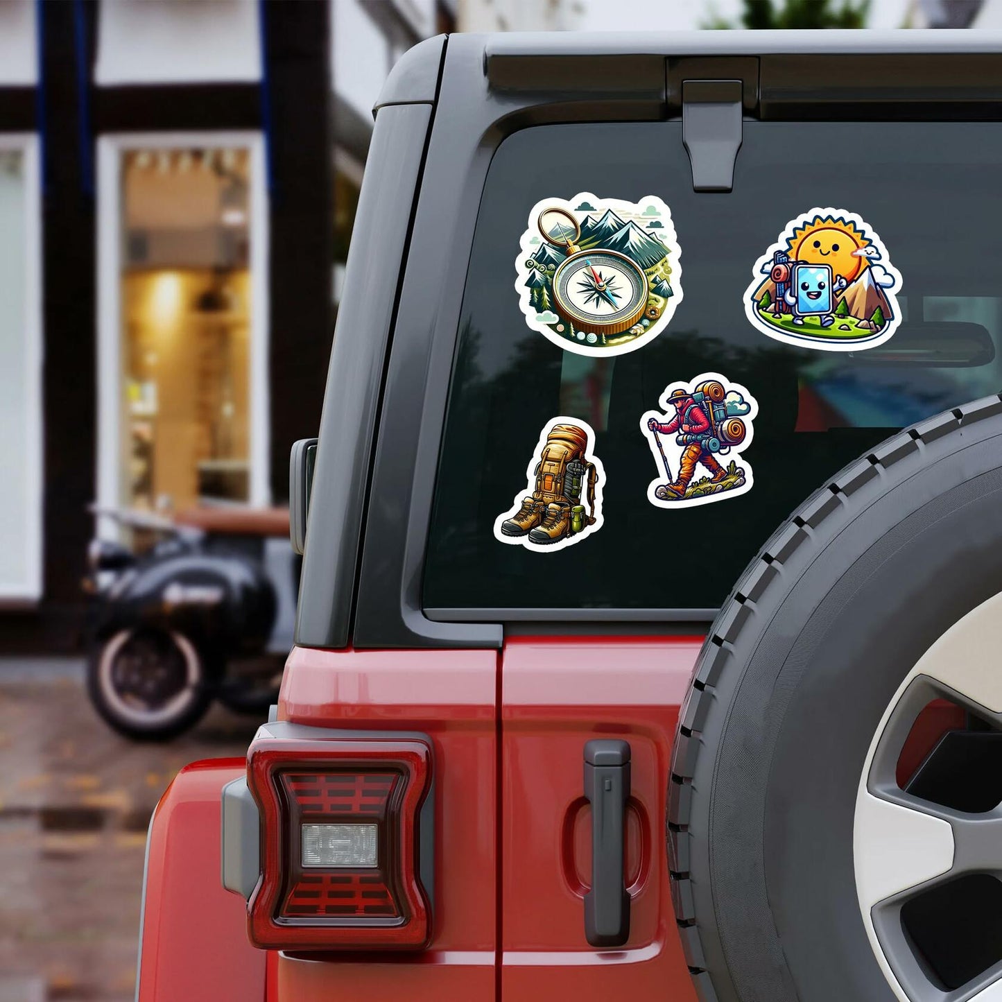 BIGZORO 50 PCS Wilderness Hiking Waterproof Vinyl Stickers Decals Outdoors