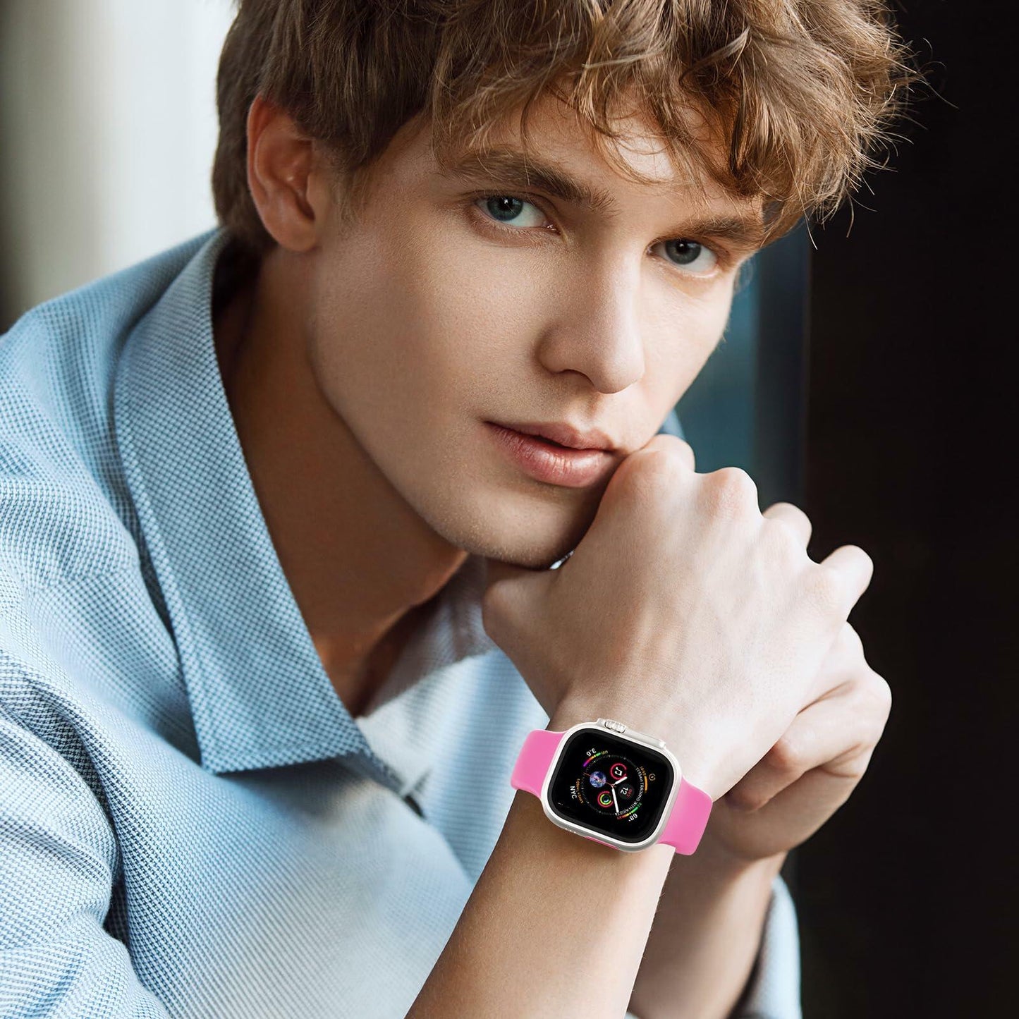 Washun Silicone Band Apple Watch 38-49mm Sport Strap Sapphire Blue Size M/L