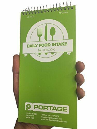Portage Food Diet Journal 3 Pack Daily Meal Tracker 4x8in 70 Sheets Each