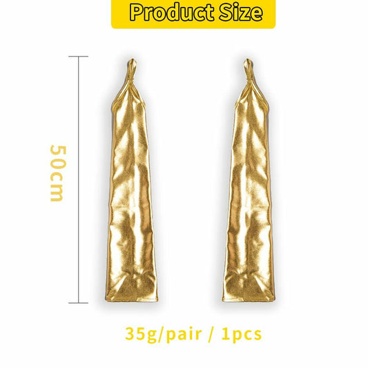 GFLPO Fashion Fingerless Metallic Satin Long Elastic Gloves Gold Elbow Length