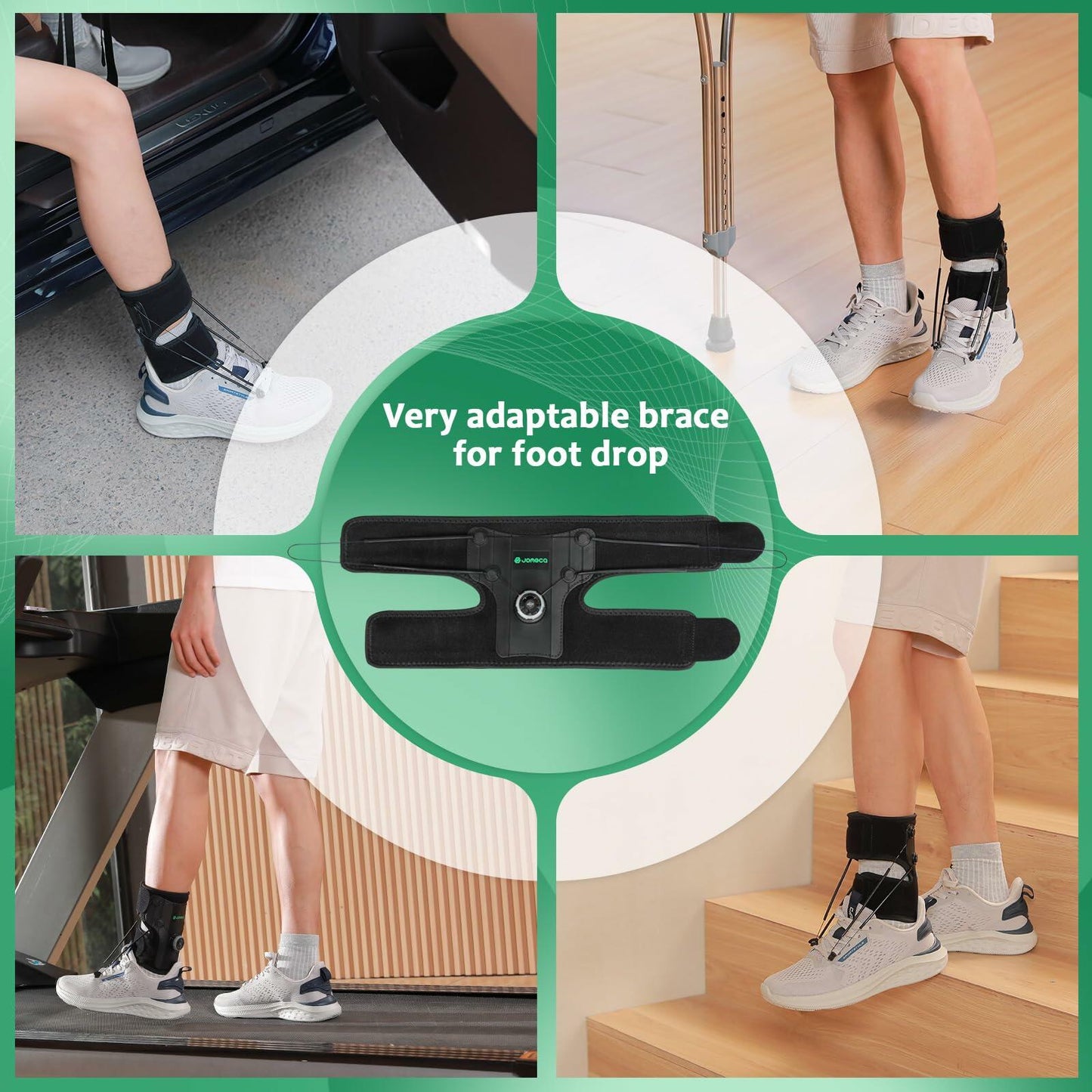 JOMECA Adjustable AFO Foot Brace Dial Tension Support for Walking with Shoes