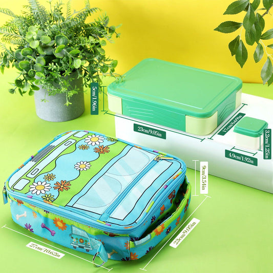 Jingmore Kids 3D Cartoon Dog Lunch Box Set Multicolor Halloween Gift