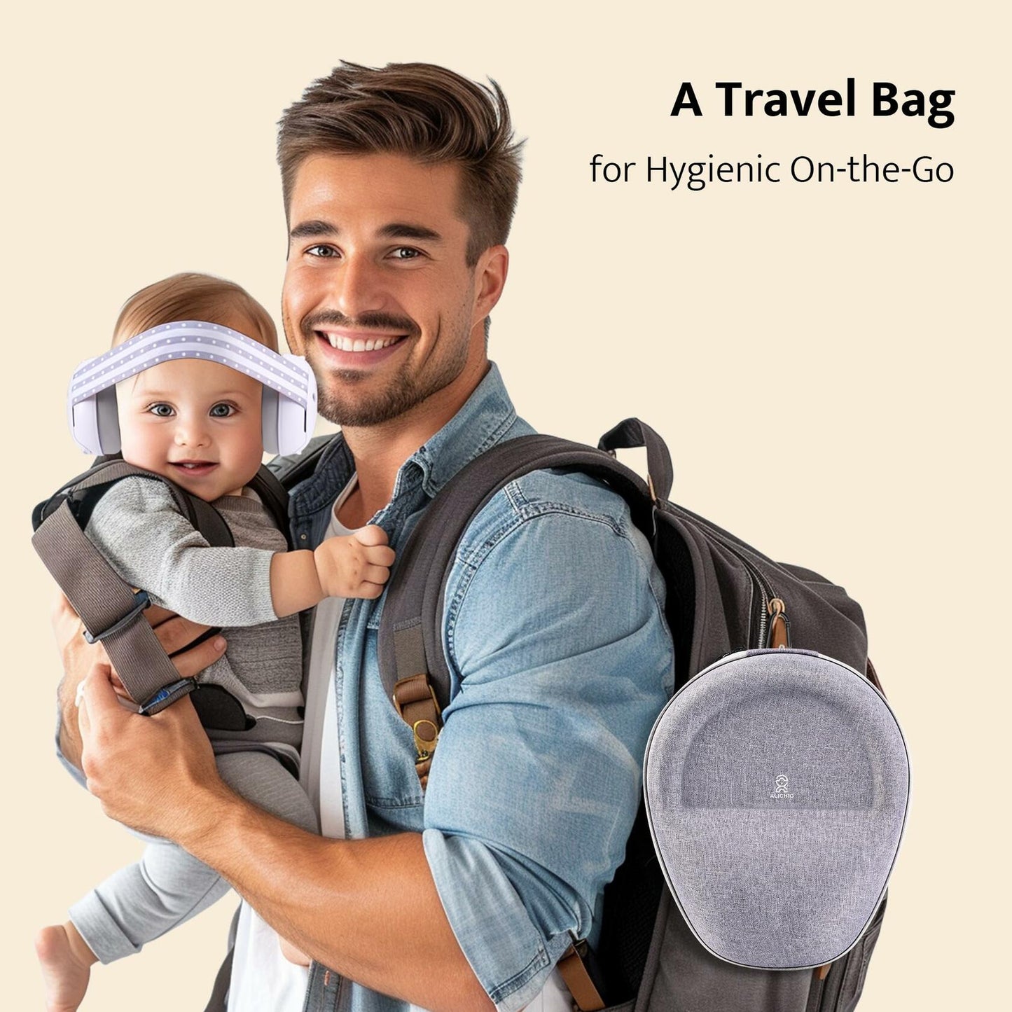 ALICHIC 2-in-1 Convertible Baby Noise Cancelling Earmuffs Infant Toddler