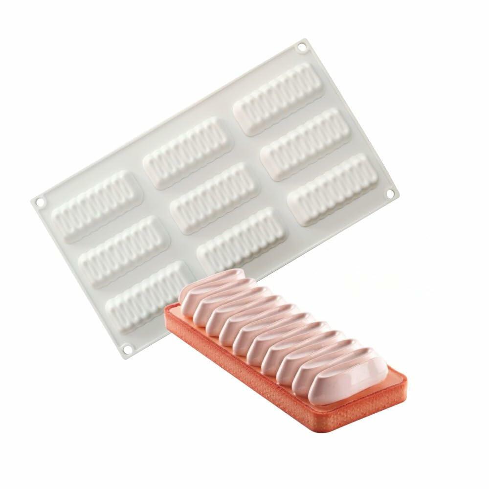 mostsom Silicone Mold Flower Shape Cake Soap Pastry Chocolate Tray Long Wave