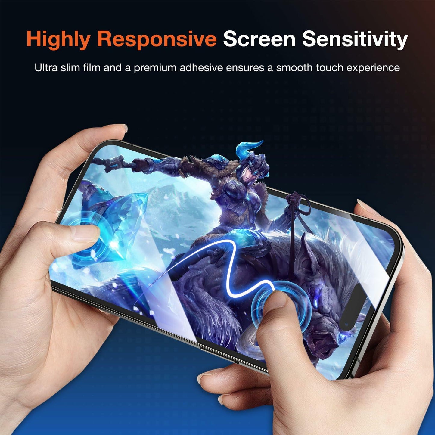 KUZOOM Privacy Screen Protector iPhone 15 Pro Max 6.7" 2 Pack Black