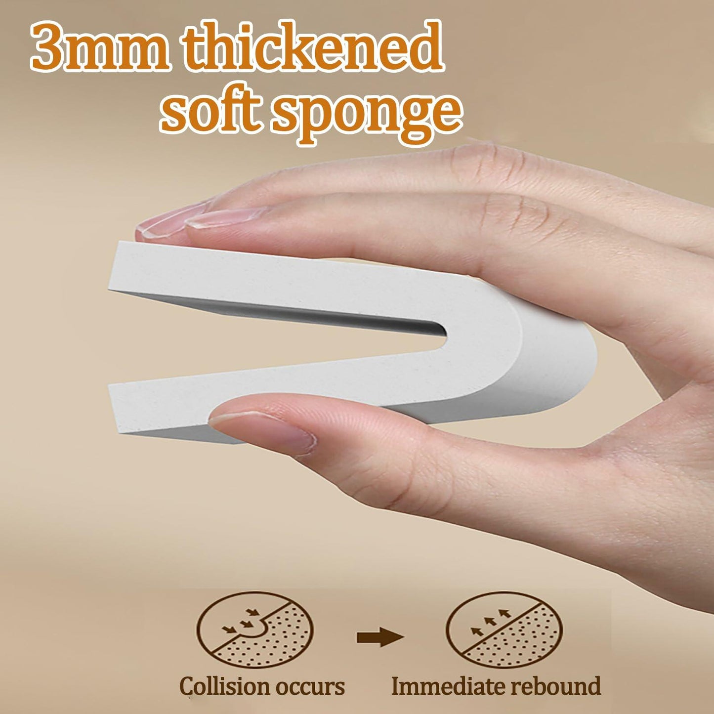 ZOMPAGO Foam Tape Corner Protectors 2 Roll 1.6"x16.4FT White Furniture Strip