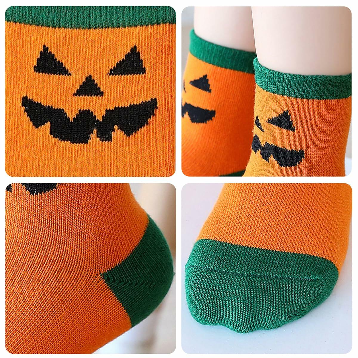 PAPPNTI Kids Halloween Cartoon Crew Socks 5 Pairs Multicolor Size 7-10