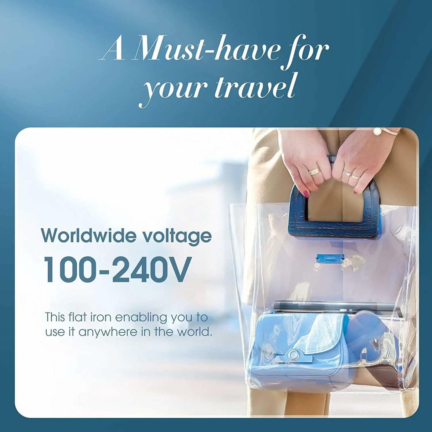 Generic Negative Ion Flat Iron Hair Straightener Curler Ceramic Plates Black 1in