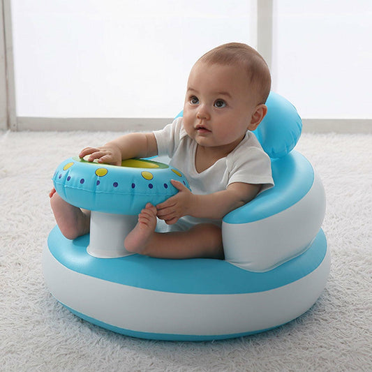 Goofyguru Inflatable Baby Support Chair with Built-in Air Pump Blue