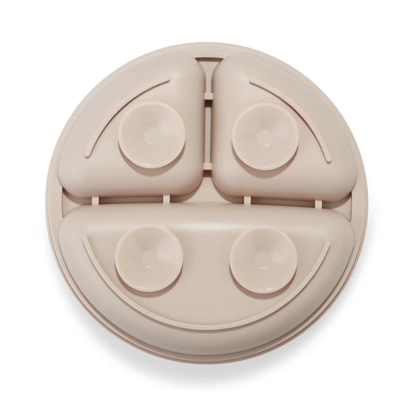 PandaEar Divided Unbreakable Silicone Baby Toddler Plates 3Pack Blue Green Brown