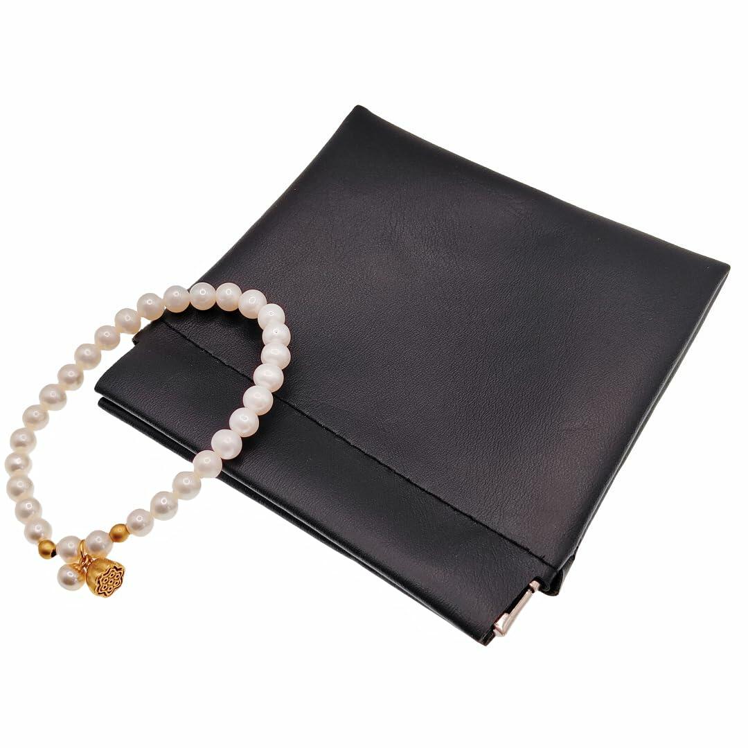 Ivosmart PU Leather Jewelry Travel Bag Organizer 4.7x4.7 Black