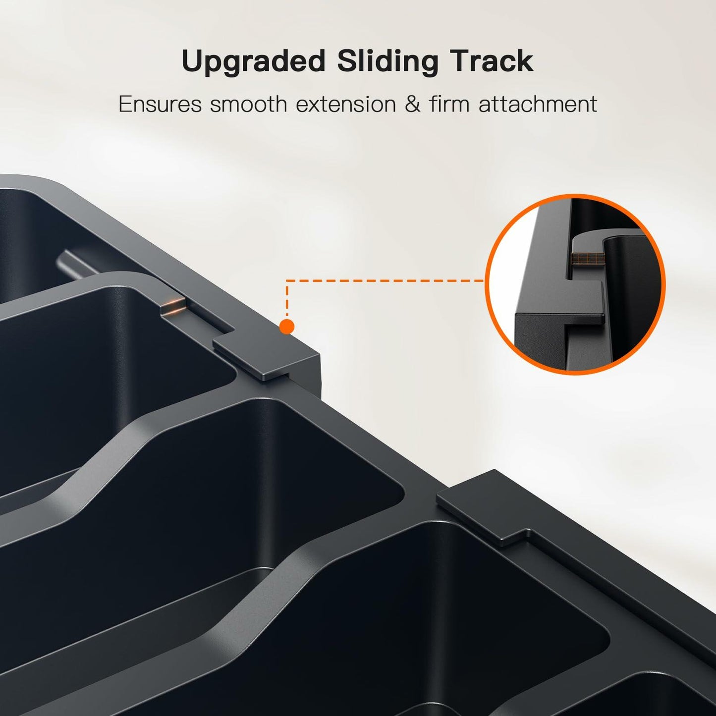 Pipishell Expandable Silverware Drawer Organizer BPA-Free Black 8 Compartments