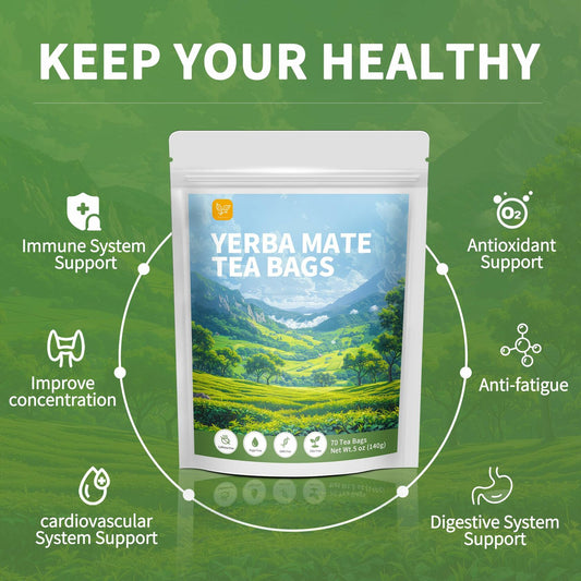BestBy01/26 Hudetex Yerba Mate Tea Bags 70 Count Cardiovascular Digestive
