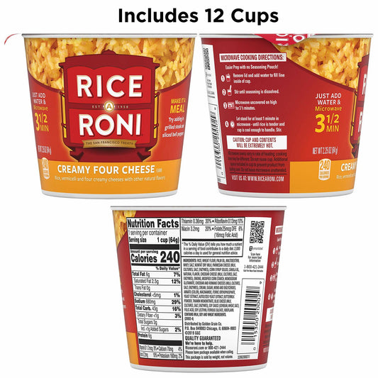 Rice-A-Roni Cups Individual Cup 2.25oz 12 Pack Microwave Ready