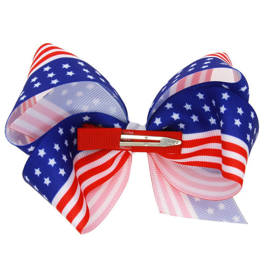 EVKILKJS American Flag Hair Bow Clips for Girls Women 2Pcs 4th of July
